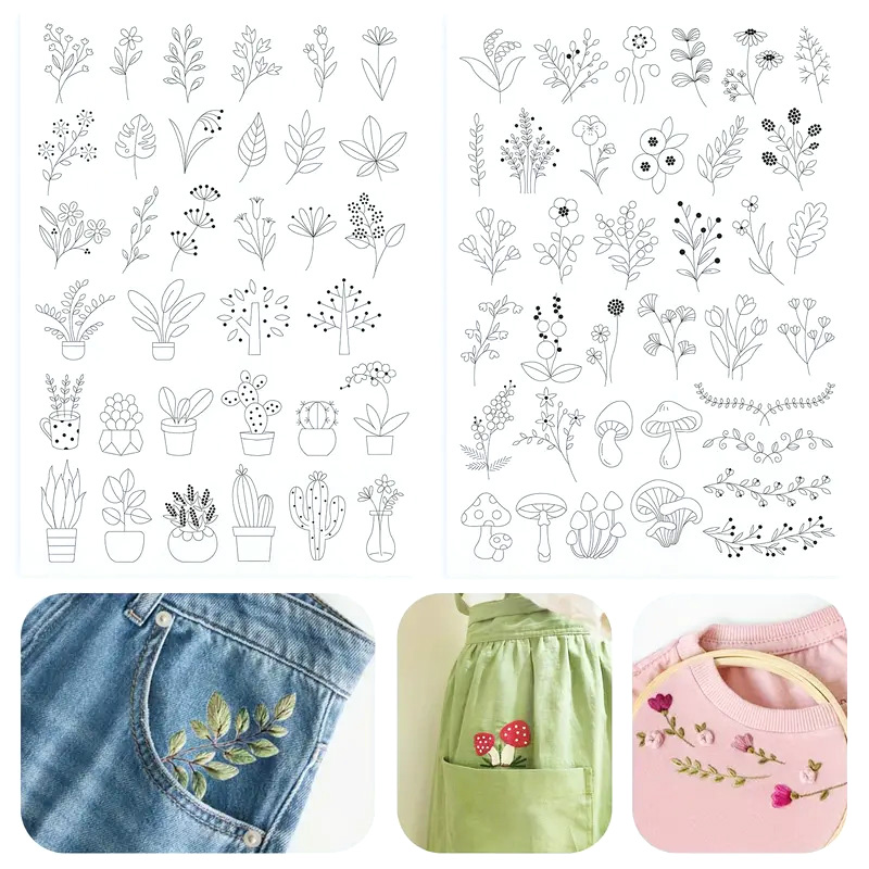 Embroidery Meaning - Wasserlösliches Stabilisator-Stickmuster, Bibelblumen-Stick und Stich-Stickpapier zum
