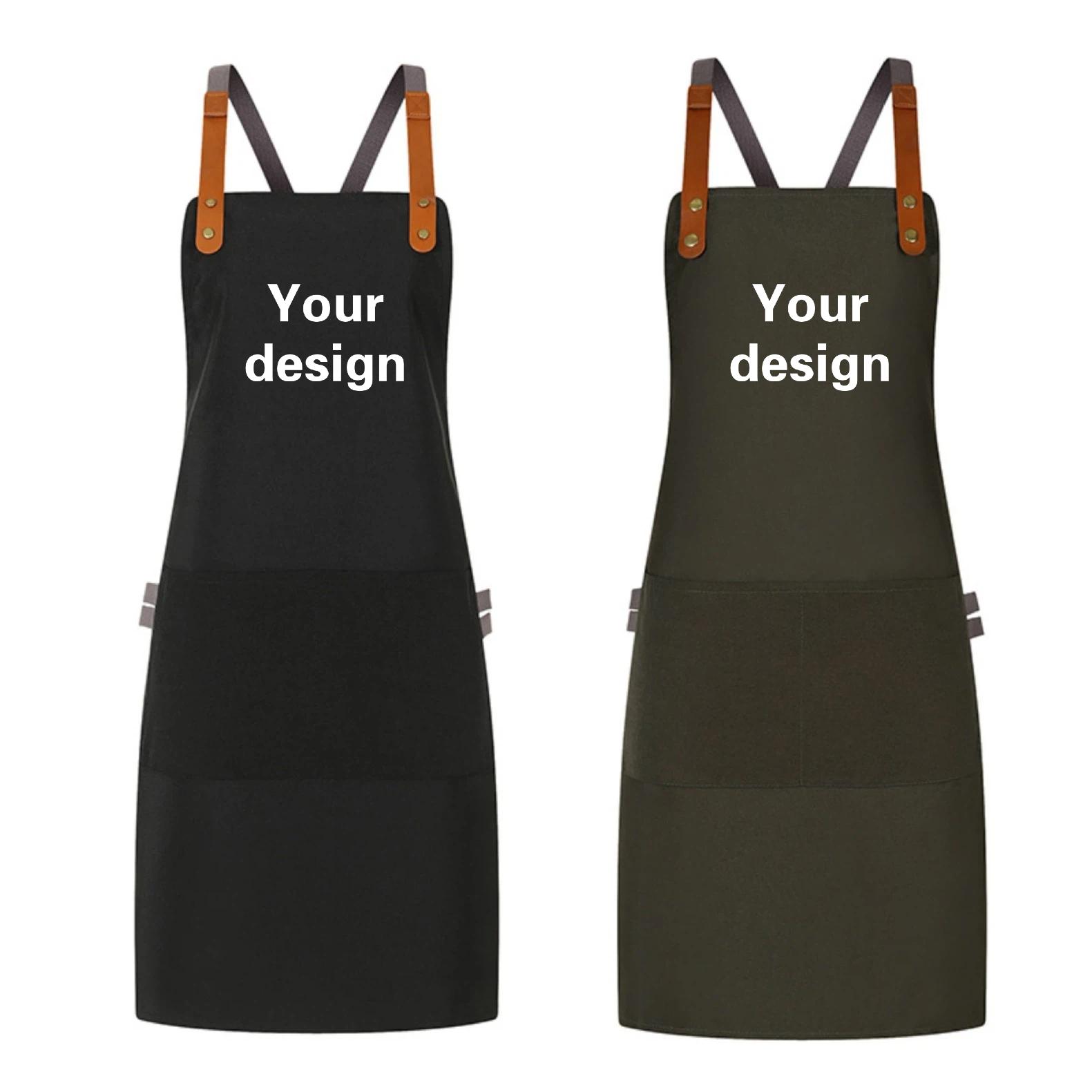 Embroidery Apron - Polyester-Baumwoll-Schürze aus dickem Segeltuch mit aufgedrucktem