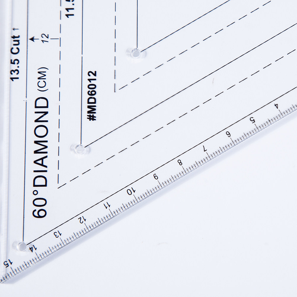 Embroidery Quilting - Acryl-Quiltlineal, 60-Grad-Schablone, klar und transparent, mit