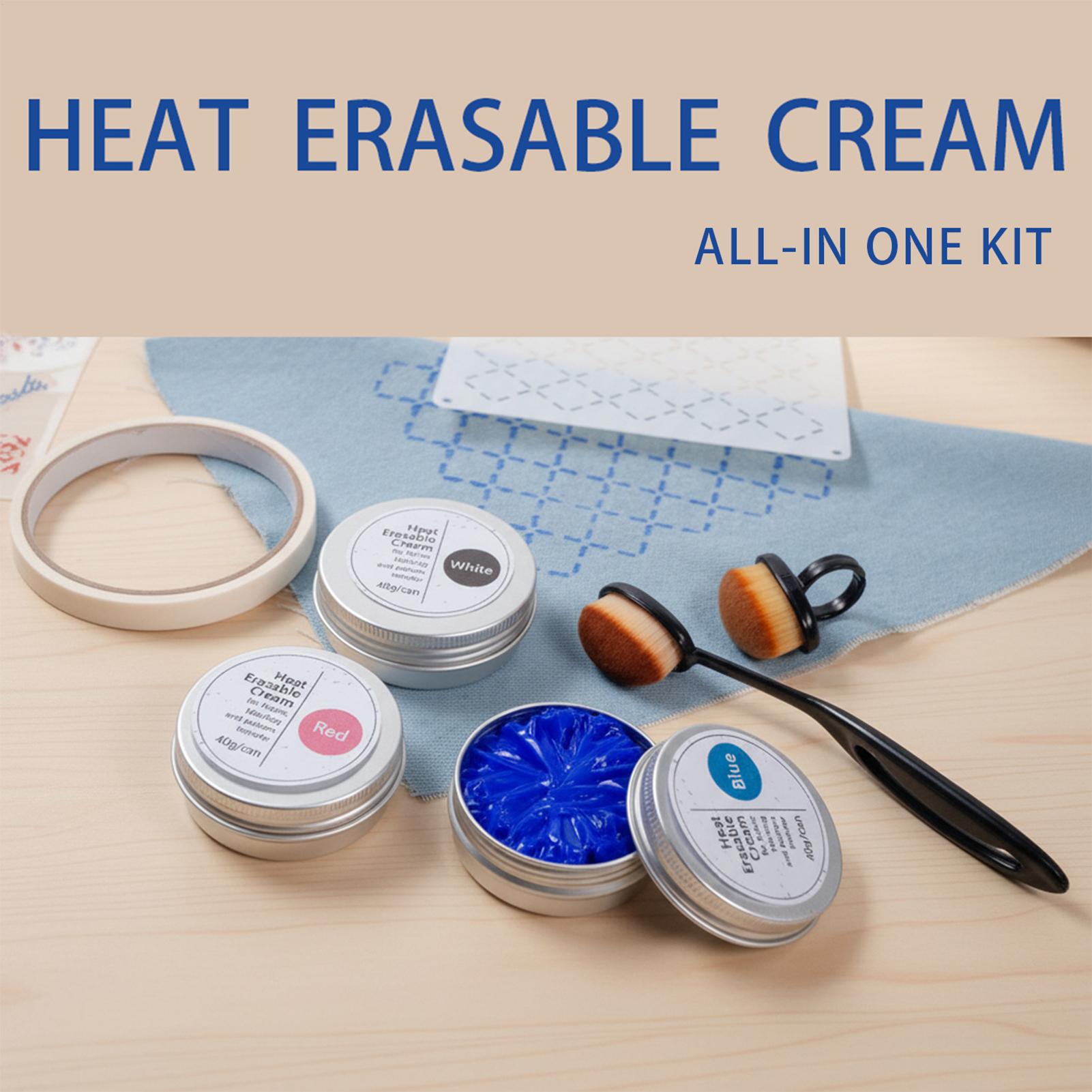Embroidery Pattern - 40g/Dose Hitze-entfernbarer Stoffkreide-Transfer-Creme-Kit zum Aufbügeln von