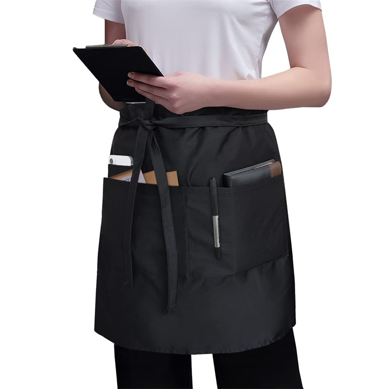 Embroidery Apron - Individuell bedrucktes Stickerei-Logo, Baumwolle, Restaurant-Kellner-Overall, Küchenschürze,