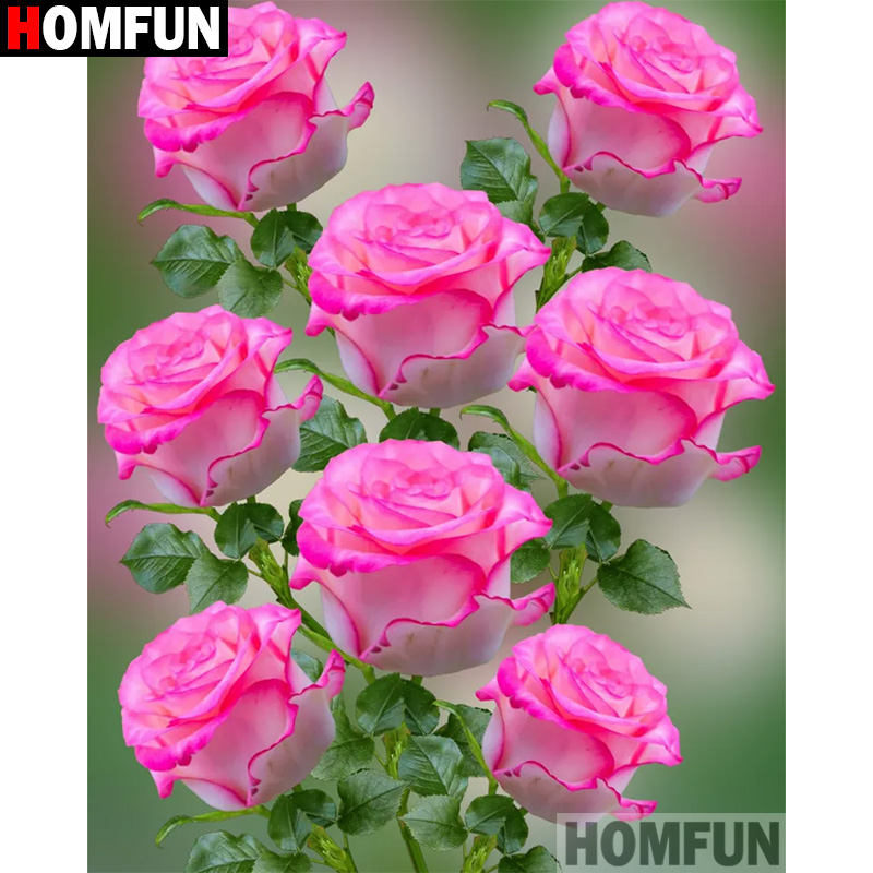 Embroidery Rose Stitch - HOMFUN Diamant-Stickerei „Blume Rose“ Muster DIY
