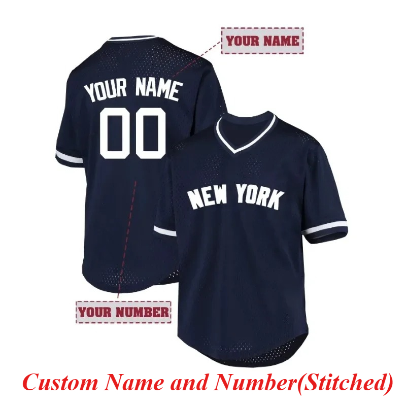 Embroidery Name Designs - Personalisiertes Namens- und Nummern-Design, Herren-Baseball-Trikot, NEW