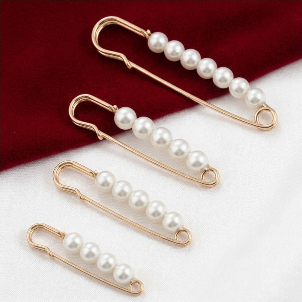 Embroidery Simple - 10 Stück große dekorative Sicherheitsbroschen mit