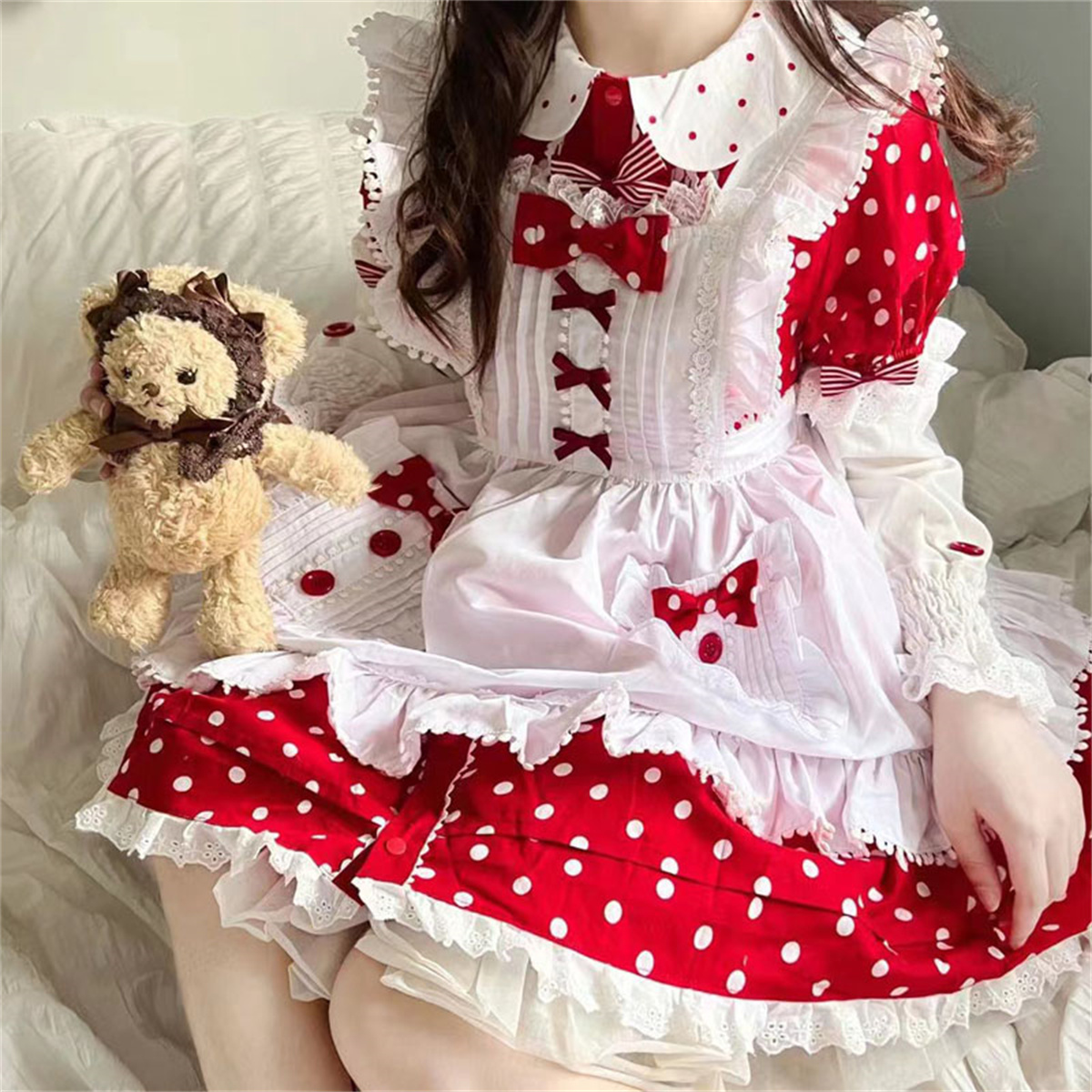 Embroidery Apron - Japanischen Süßen Stil Lolita Cosplay Kawaii