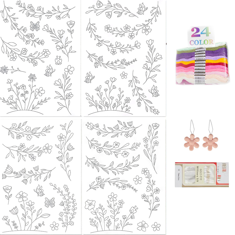 Embroidery Meaning - Wasserlösliches Stickerei-Stabilisierungspapier, selbstklebend, auswaschbare Blätter, Blumen-