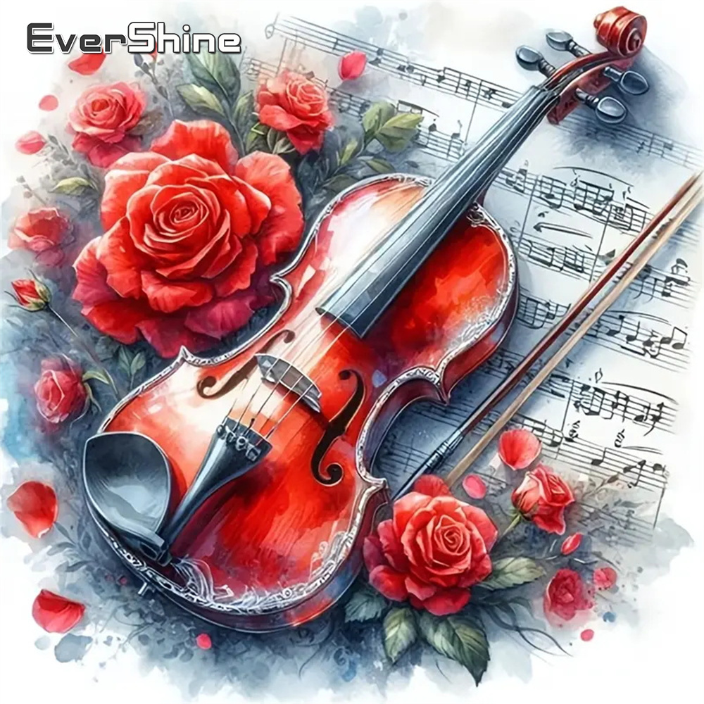 Embroidery Rose Stitch - Evershine DIY Diamant Malerei Violine Voll