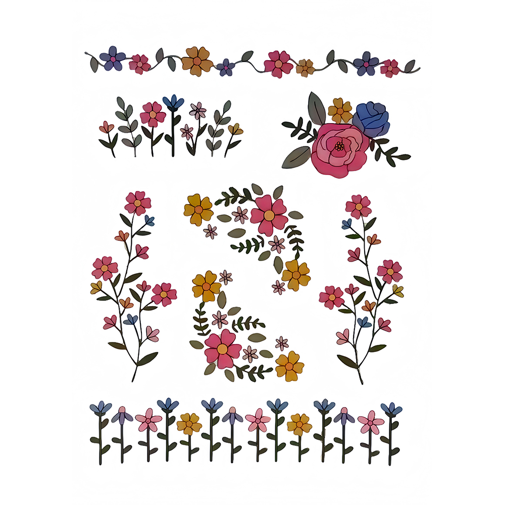 1 Satz mit 8 bunten Grafiken,  – Embroidery Meaning Bewertung und Preis