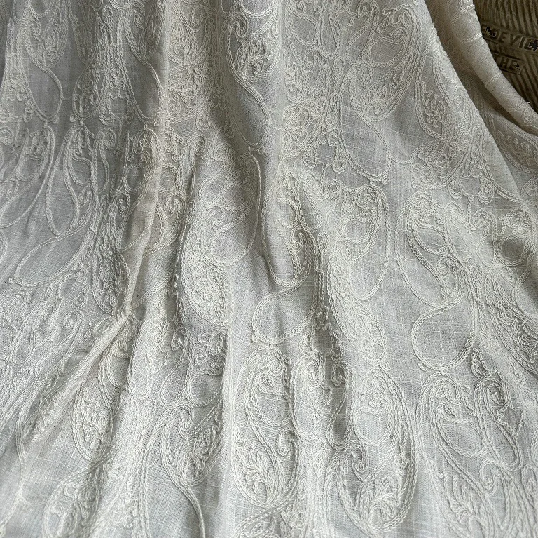 Reiner Leinenstoff mit Baumwol – Embroidery Chain Stitch Bewertung und Preis
