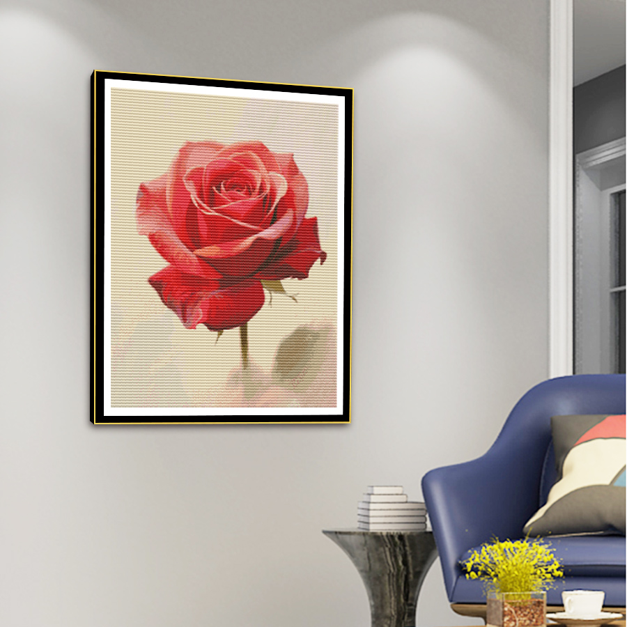 Ein Kreuzstich-Bild mit einem  – Embroidery Rose Stitch Bewertung und Preis