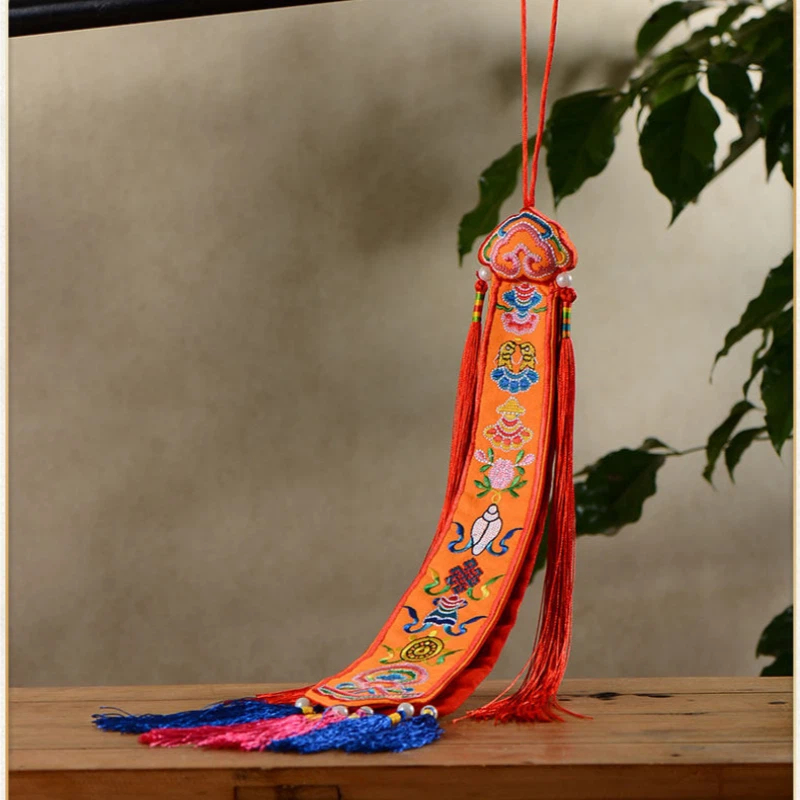 Tibetische Bandfahnen, handgef – Embroidery Ribbon Bewertung und Preis