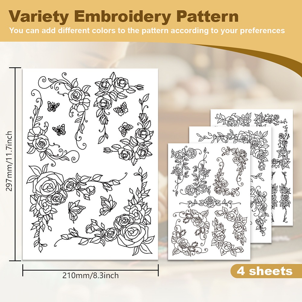 38 Stück Rosen-Spitzenmuster,  – Embroidery Rose Stitch Bewertung und Preis