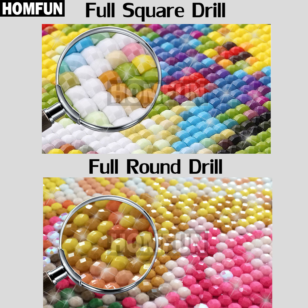 Homfun Full Diamond Malerei 