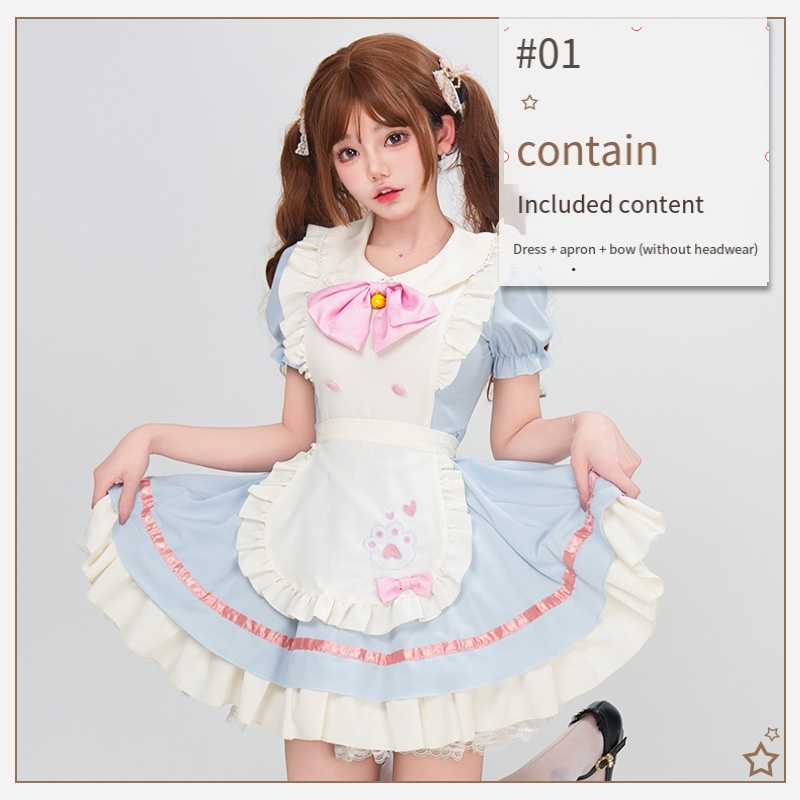 Süßes Lolita-Dienstmädchen-Cos – Embroidery Apron Bewertung und Preis