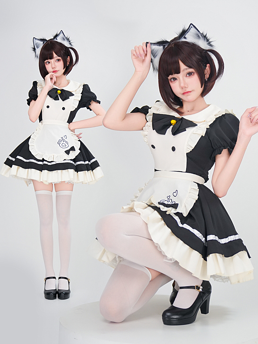 Süßes Lolita-Dienstmädchen-Cos – Embroidery Apron Bewertung und Preis