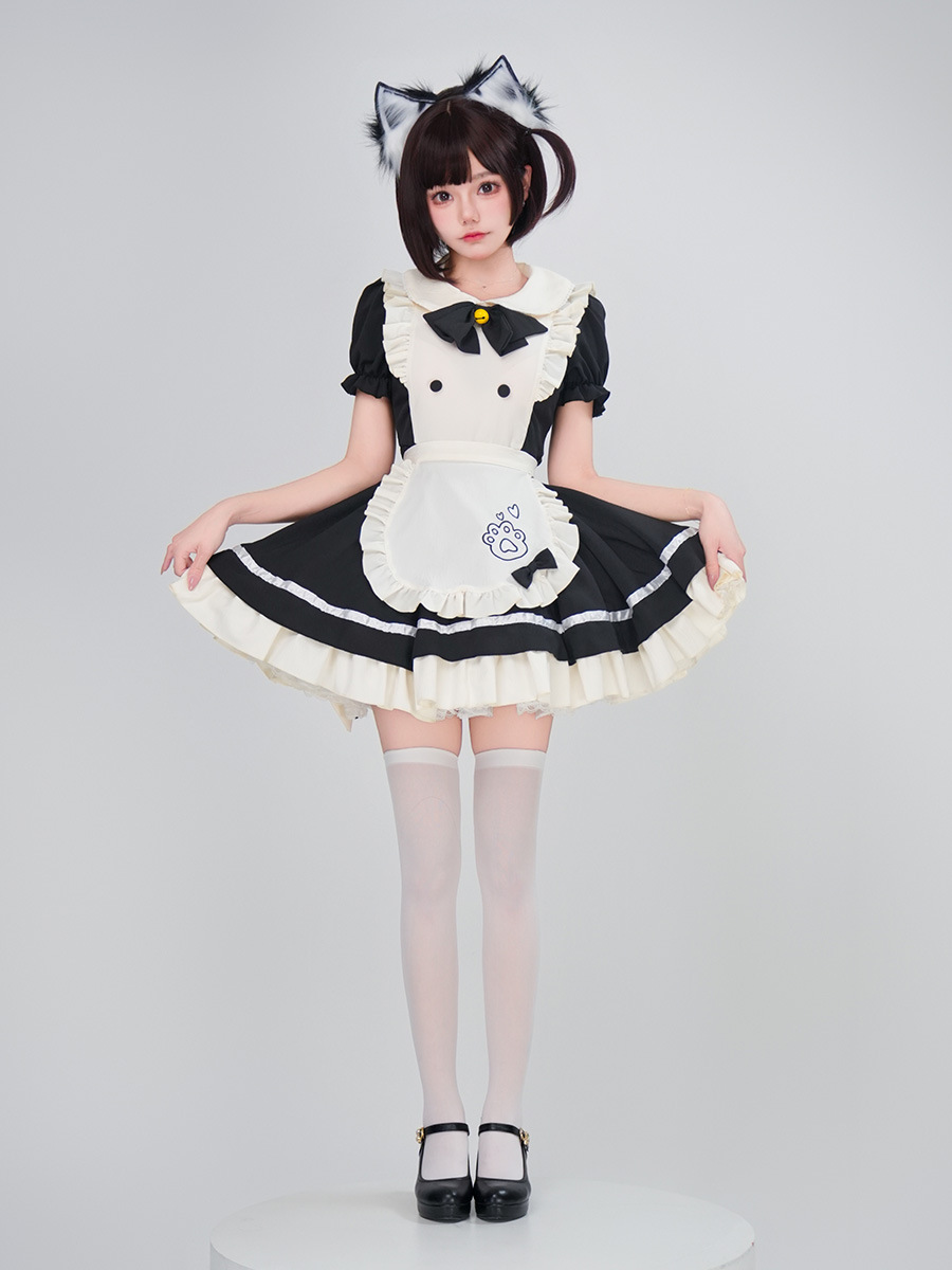 Süßes Lolita-Dienstmädchen-Cos – Embroidery Apron Bewertung und Preis