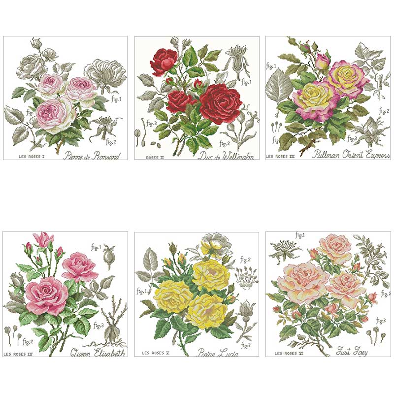 Schatten Rose Muster gezählt 1 – Embroidery Rose Stitch Bewertung und Preis
