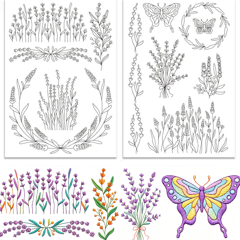Lavendelblüten-Schmetterling W – Embroidery Meaning Bewertung und Preis